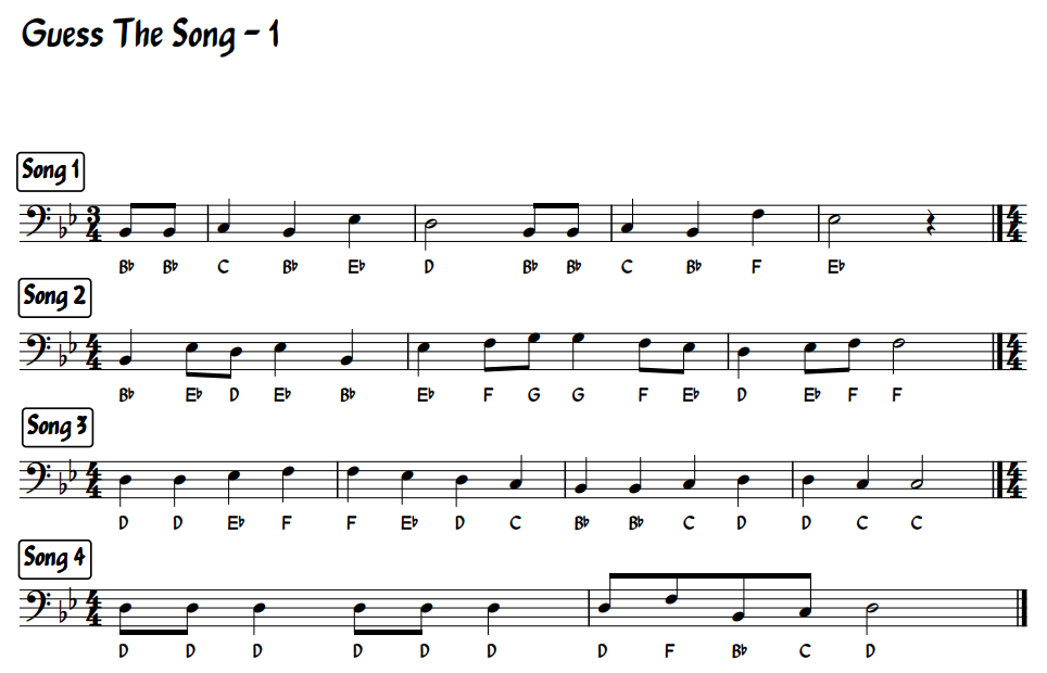 education, brass, trombone, trumpet, guess the song